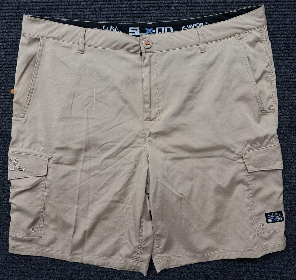 Salt Life SLX-QD Vapor Stretch Men’s Shorts Size 40 Khaki Quick Dry Fishing
